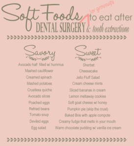 Food for the wisdom teeth removal recovery process